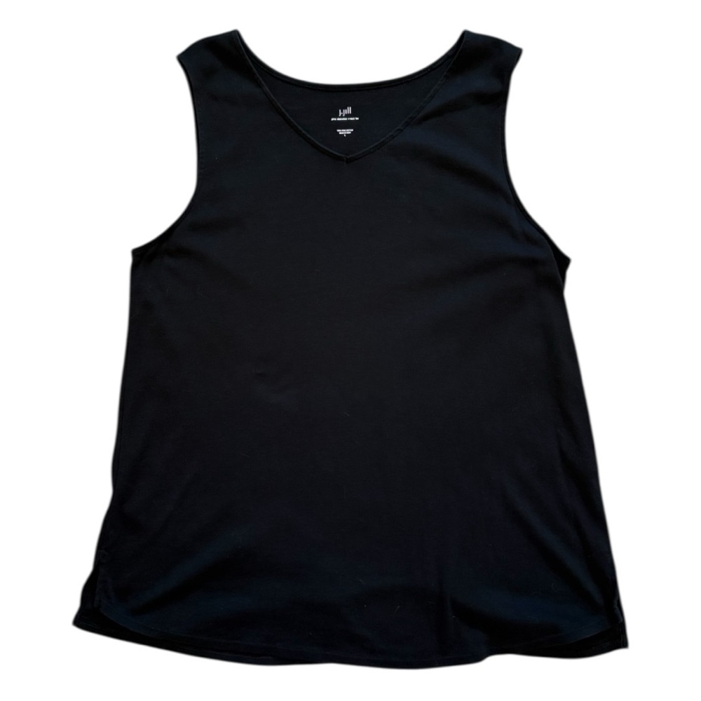 🖤 Classic J.Jill Black Pima Cotton Tank — Size L
